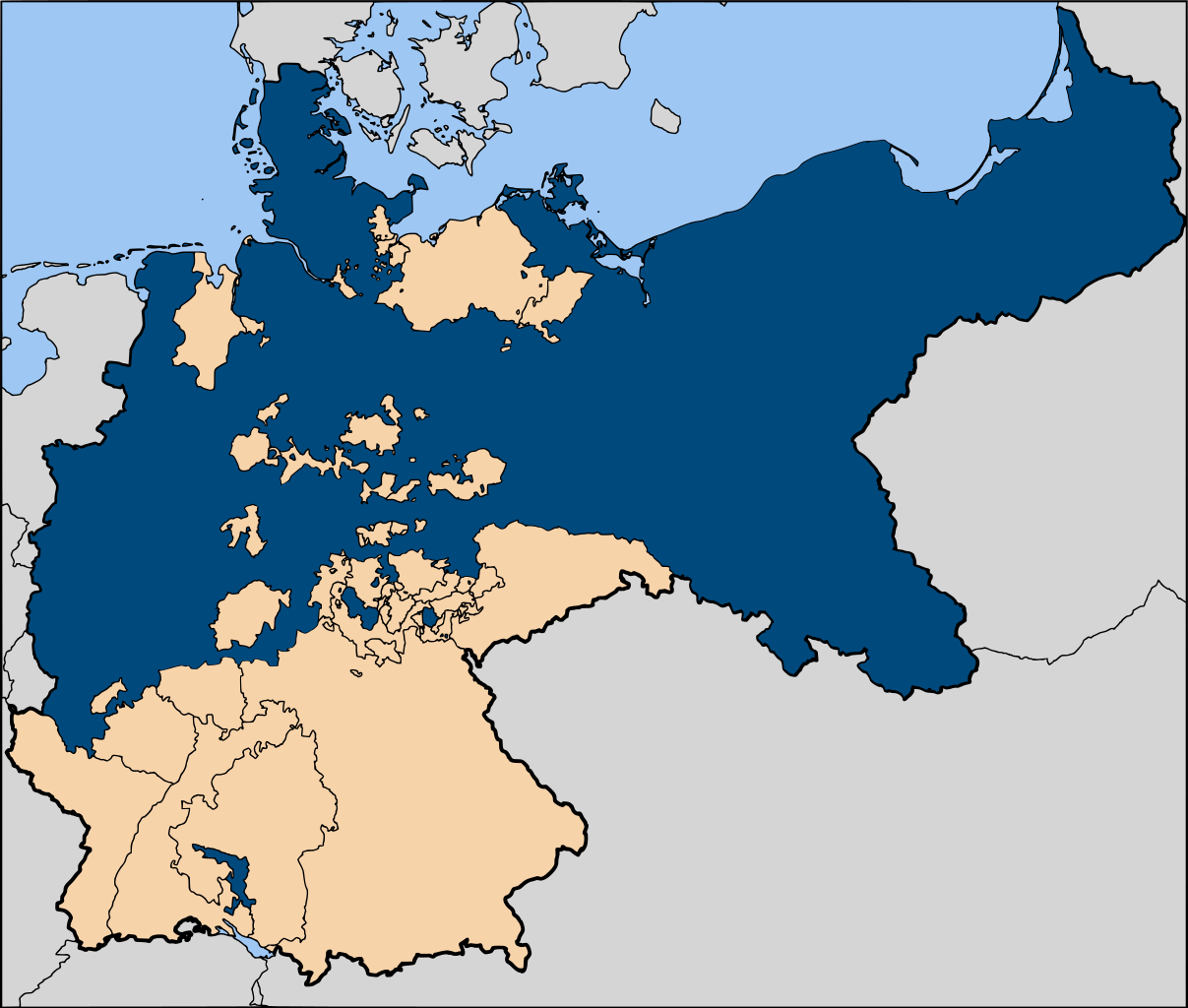 The Kingdom of Prussia within the German Empire.